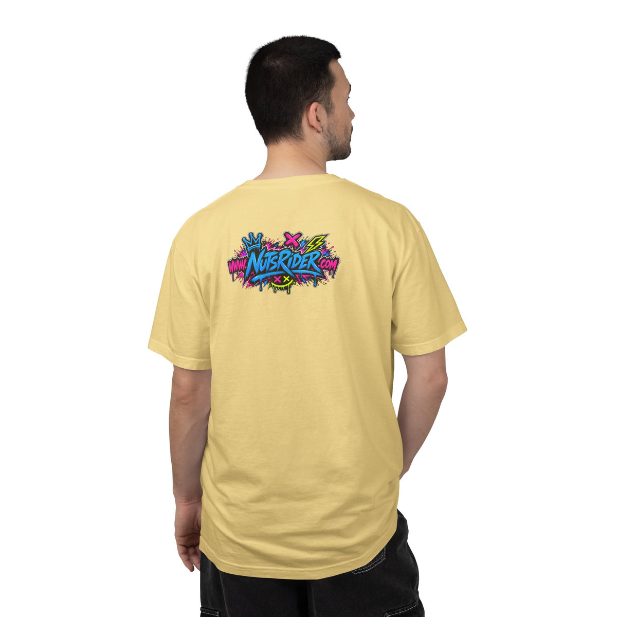 Graffiti Smiley T-Shirt — Neon Street Art Graphic Tee
