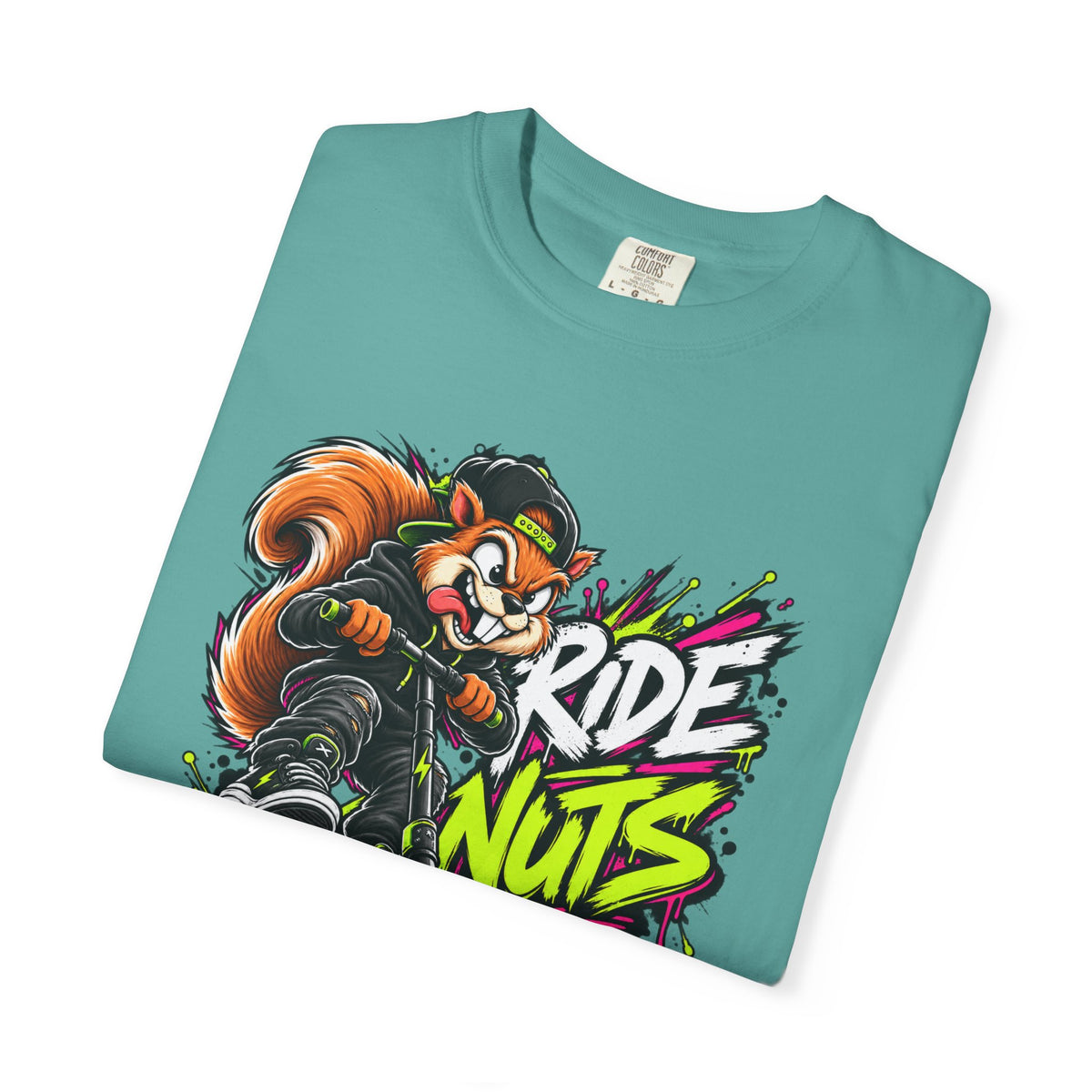 T-Shirt — 'Ride Nuts' Squirrel Scooter Graphic Tee