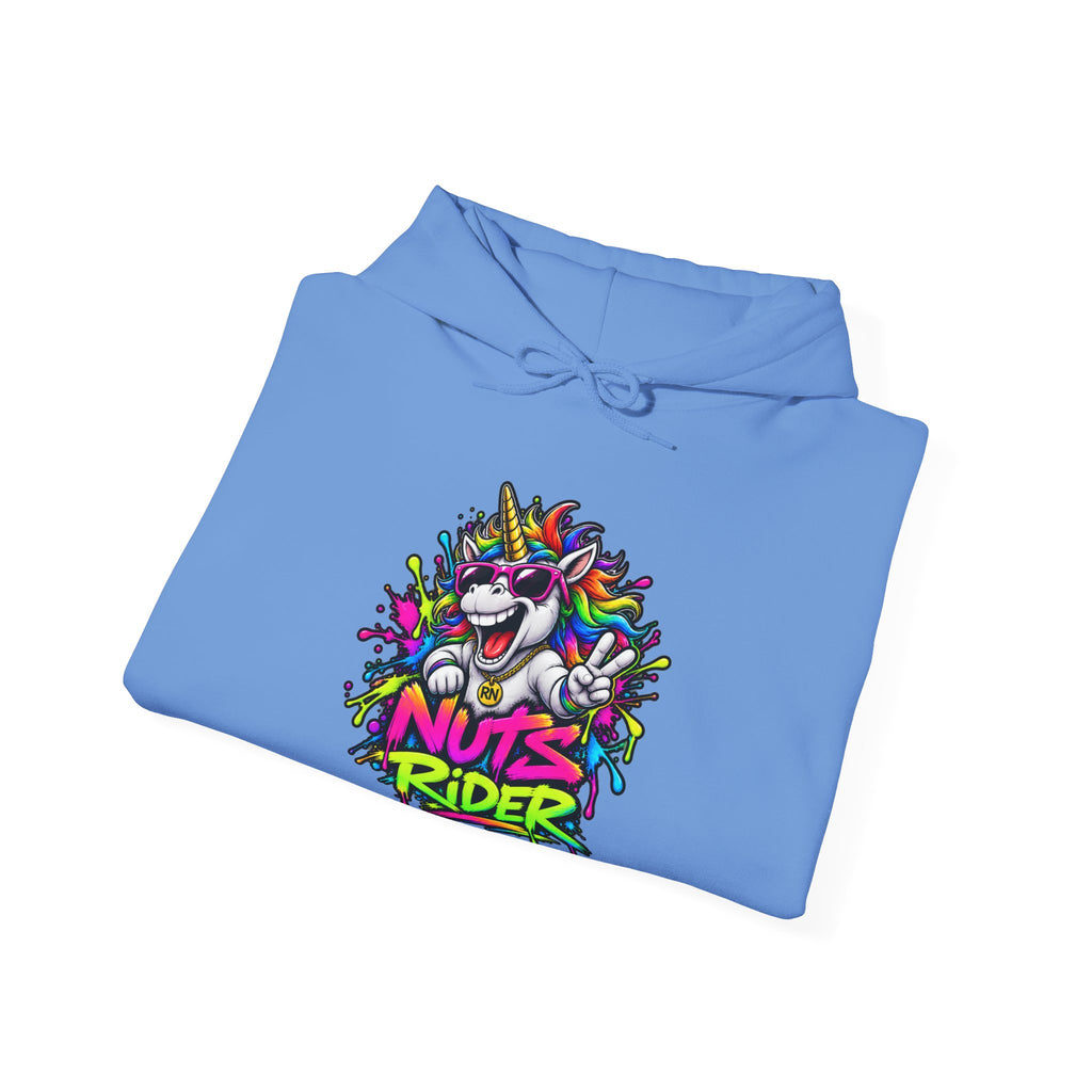 Nuts Rider Graphic Hoodie — "Ride Nuts" Colorful Skate/Scooter Streetwear
