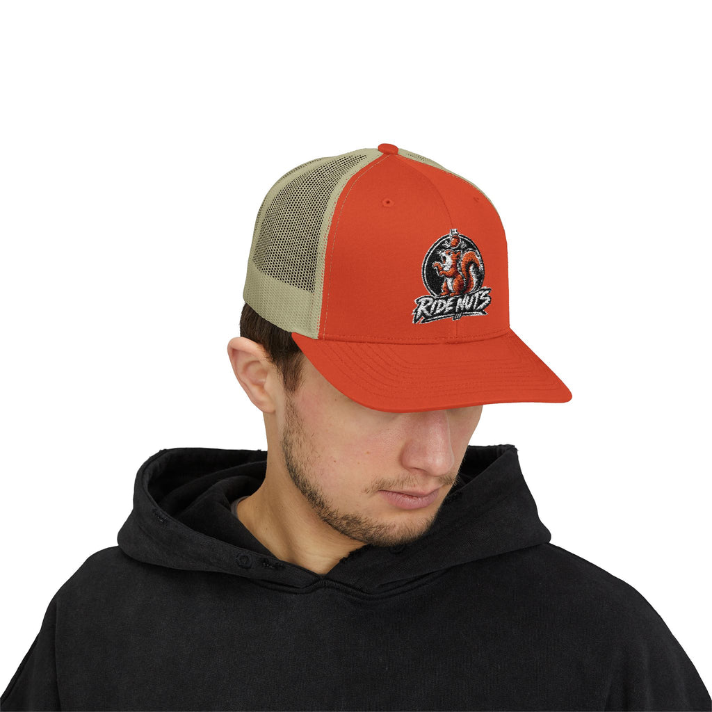 Snapback Trucker Cap — Retro Squirrel Logo Casual Baseball Hat
