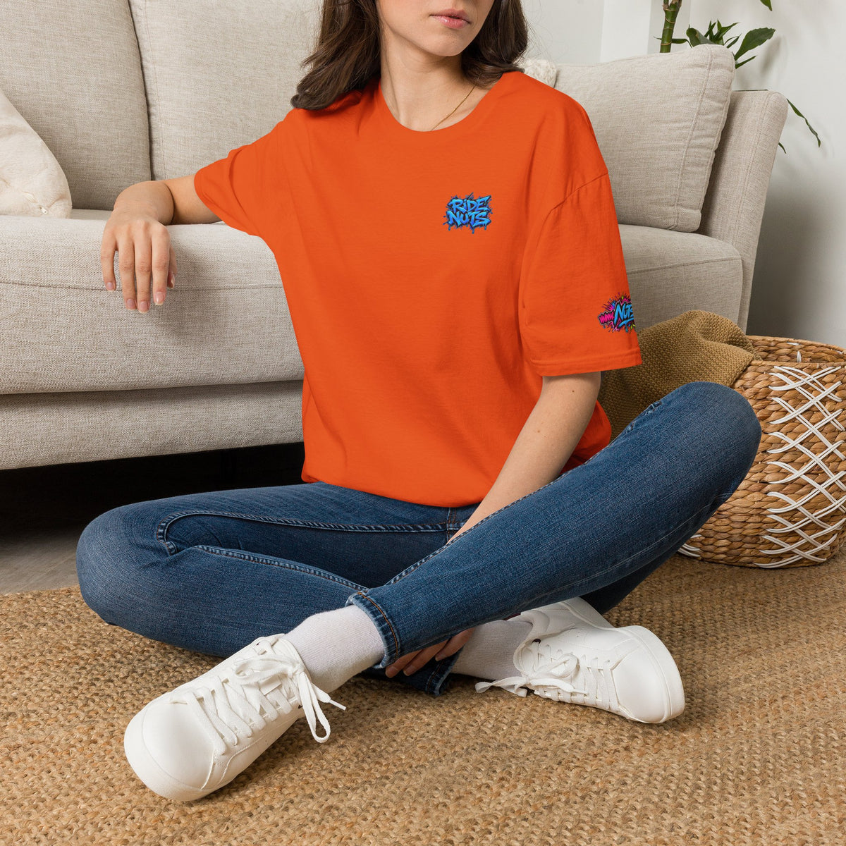 Graffiti Blue “Ride Nuts” Tee — Casual Streetwear T-Shirt