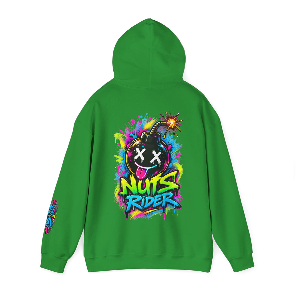 Nuts Rider Graphic Hoodie — Colorful Bomb Mascot Streetwear !