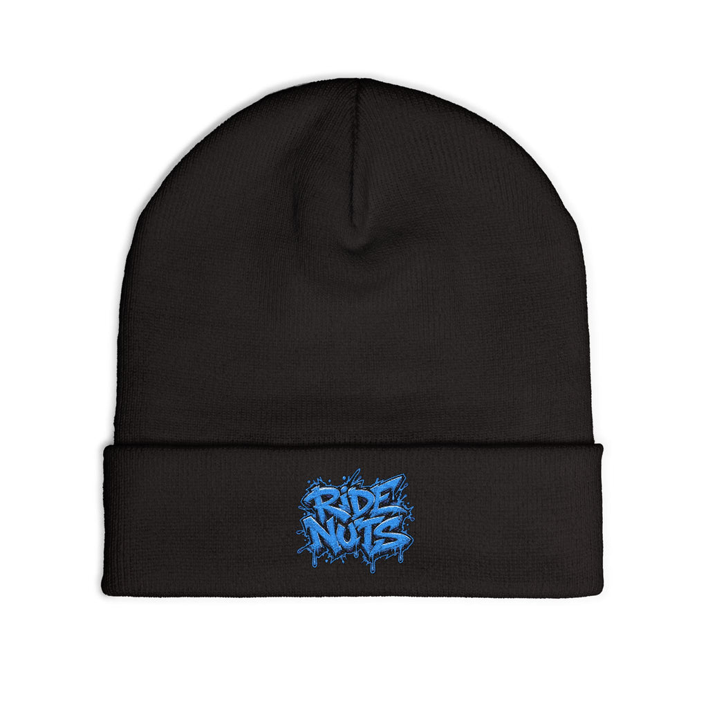 Embroidered 'Rise Nite' Graffiti Knit Beanie — Streetwear Winter Hat
