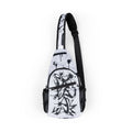 Graffiti Print Chest Bag — Urban Sling Bag with Black Spray-Paint Design