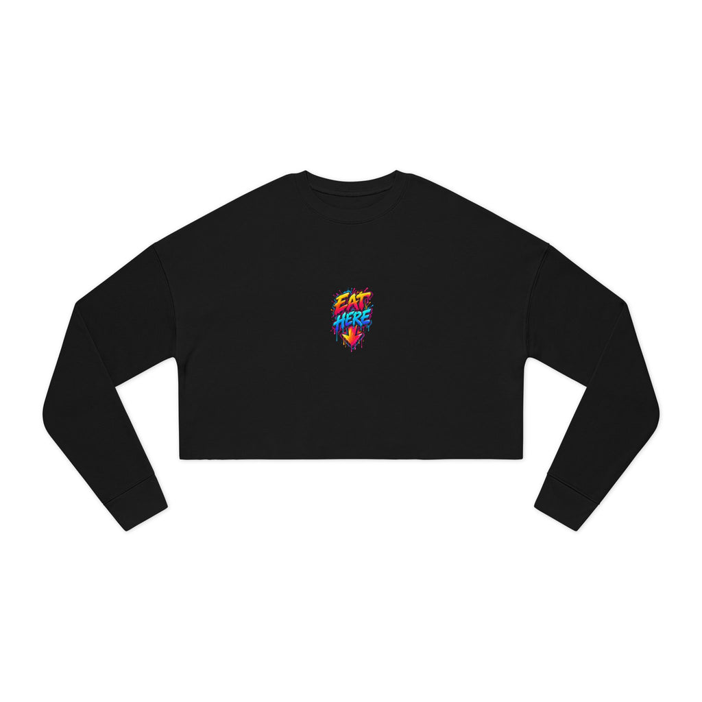 Cropped Sweatshirt — 'Ride Nutz' Squirrel Graphic Crop Top (Eat More Heart Badge)