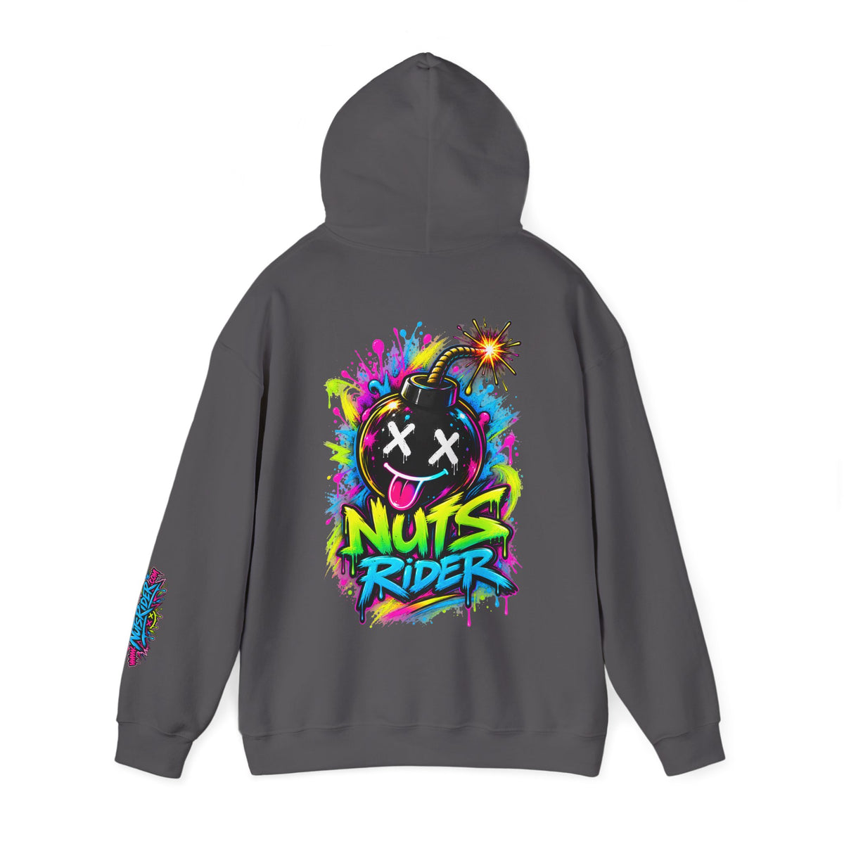 Nuts Rider Graphic Hoodie — Colorful Bomb Mascot Streetwear !