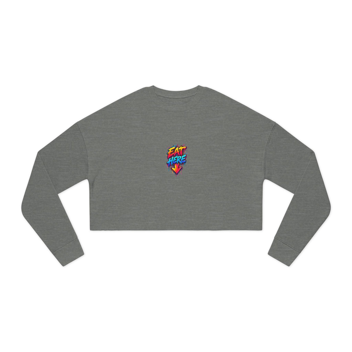 Cropped Sweatshirt — 'Ride Nutz' Squirrel Graphic Crop Top (Eat More Heart Badge)