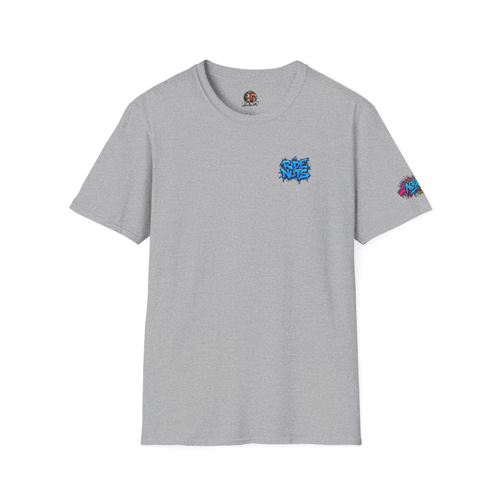 Graffiti Blue “Ride Nuts” Tee — Casual Streetwear T-Shirt