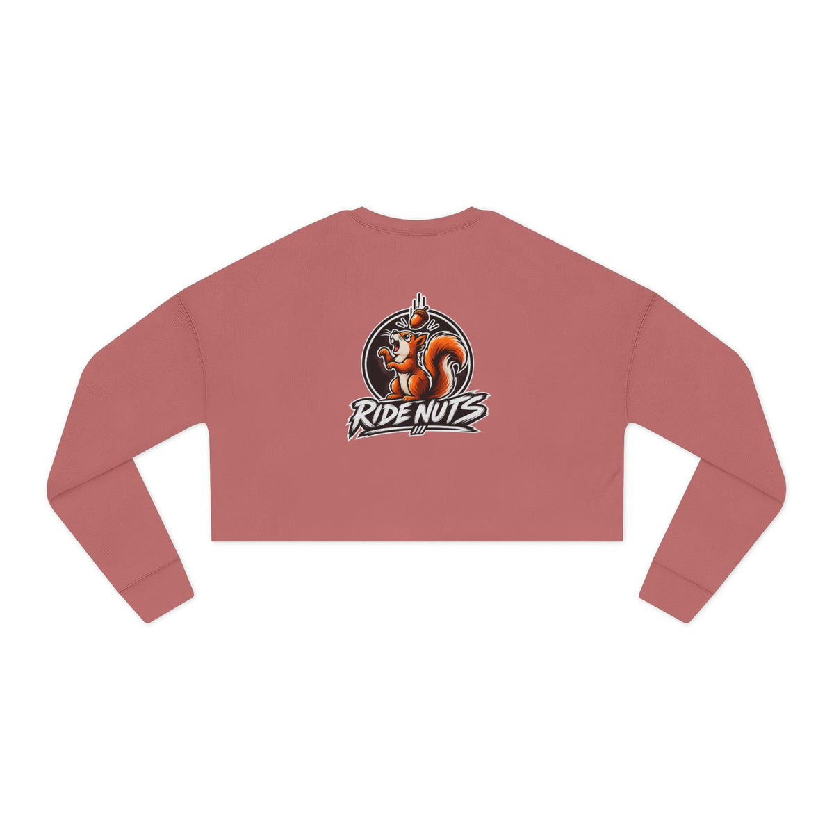 Cropped Sweatshirt — 'Ride Nutz' Squirrel Graphic Crop Top (Eat More Heart Badge)