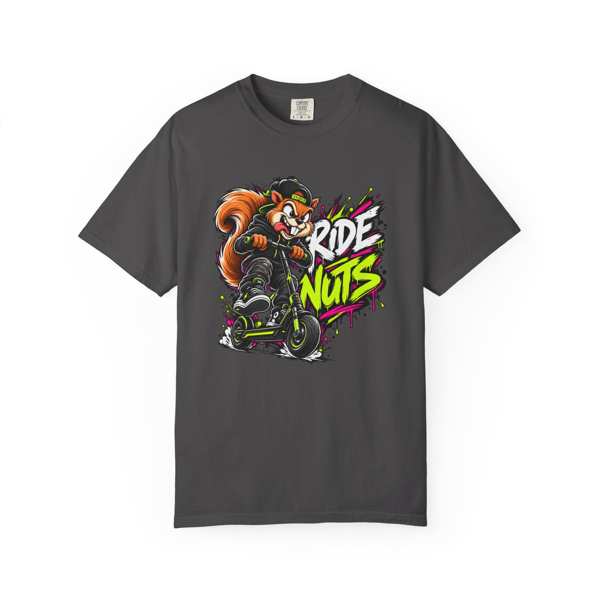 T-Shirt — 'Ride Nuts' Squirrel Scooter Graphic Tee