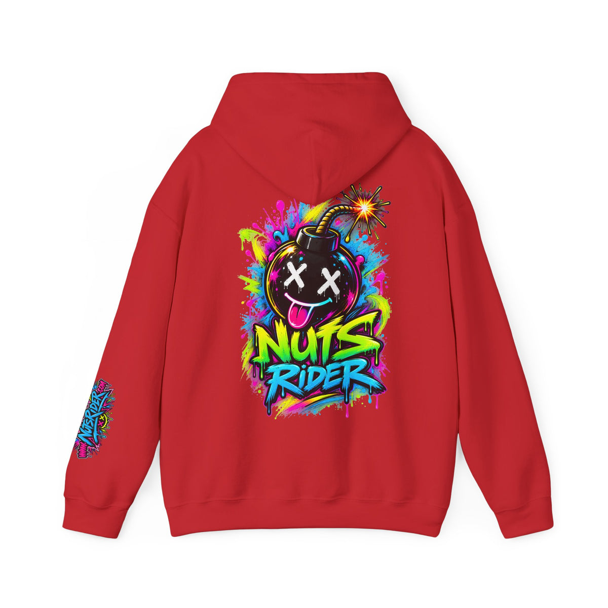 Nuts Rider Graphic Hoodie — Colorful Bomb Mascot Streetwear !