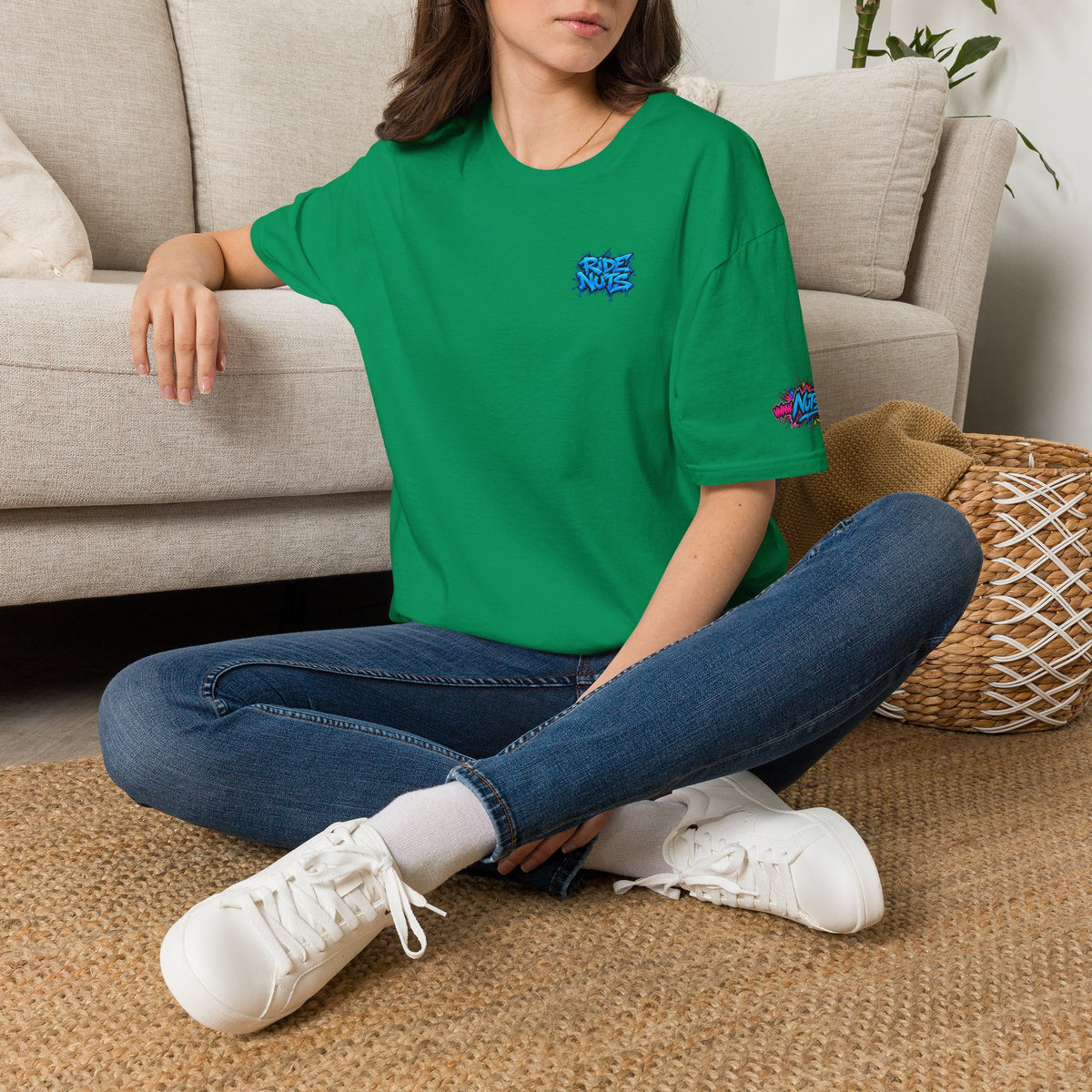Graffiti Blue “Ride Nuts” Tee — Casual Streetwear T-Shirt
