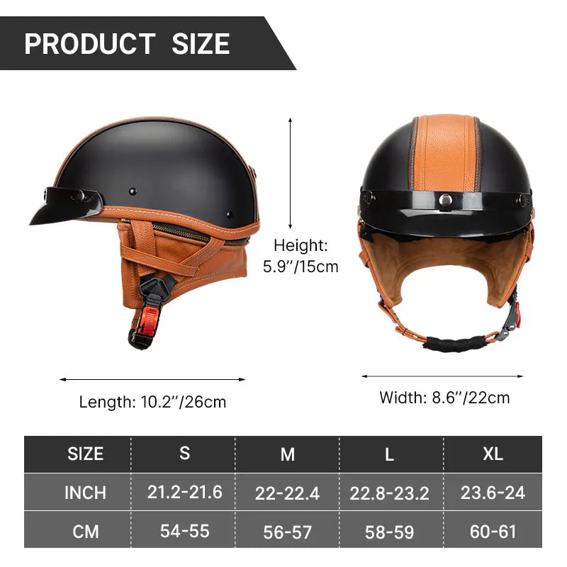 KEAZ Heritage – Casque rétro premium avec lunettes | Ride Nuts 🏍️