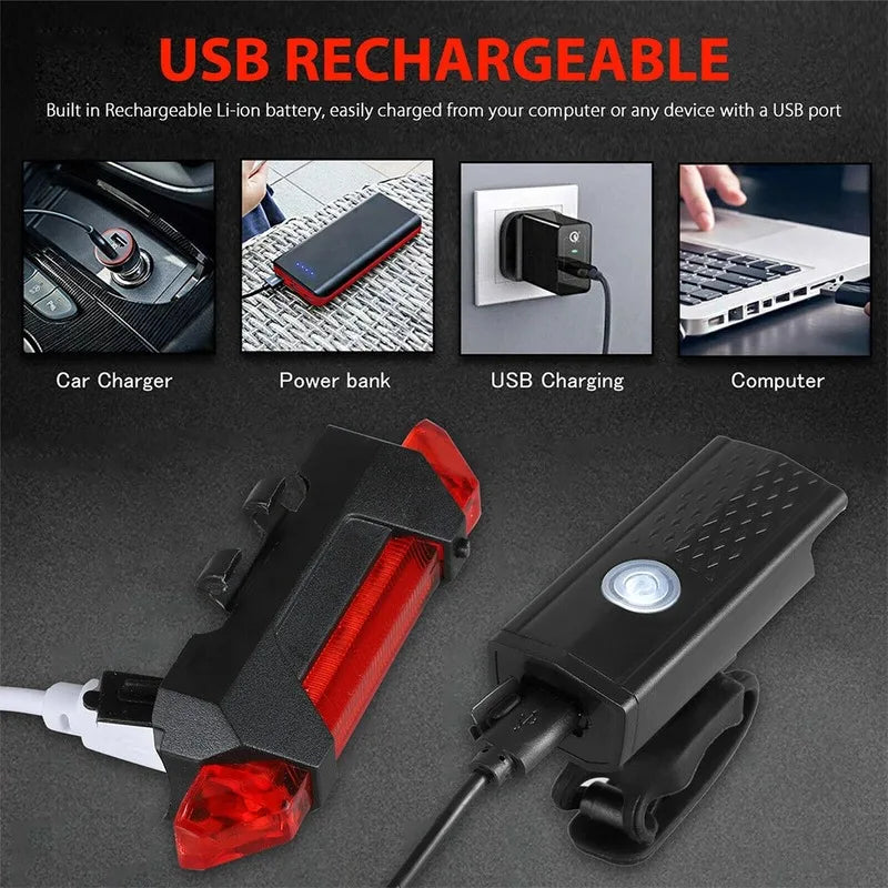 Bike Bicycle Light USB LED Rechargeable ridenuts