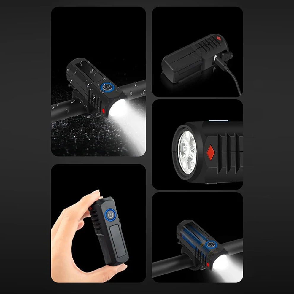 LED Cycling Front Light High Brightness Cycling Safety Front Lamp USB Charging MTB Bike Headlight Bicycle Accessories