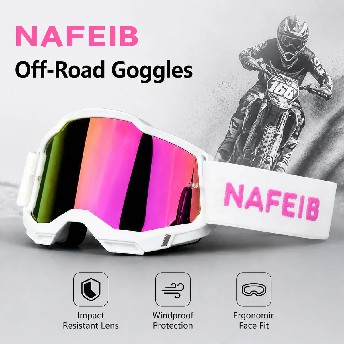 Lunettes MX Wide Vision – Motocross & Off-Road NafeiB