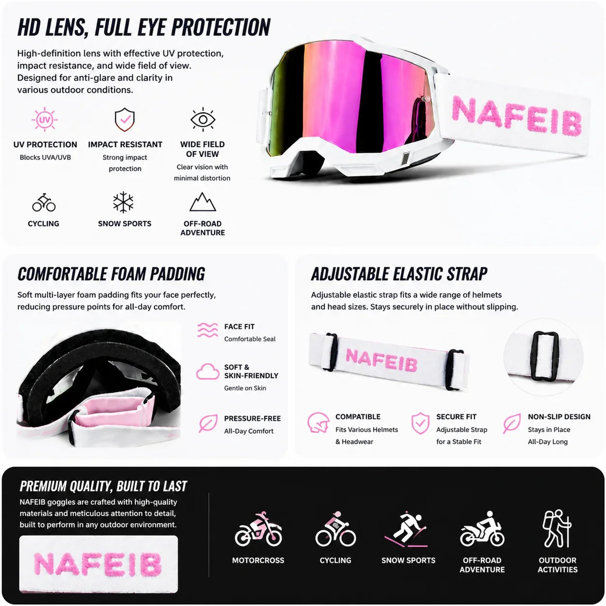 Lunettes MX Wide Vision – Motocross & Off-Road NafeiB