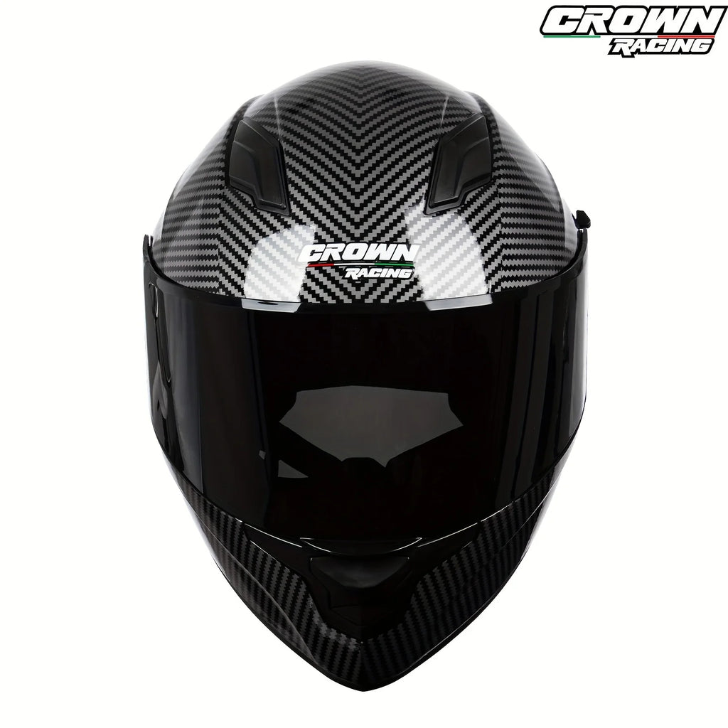Casque intégral Crown Racing DOT – Black Metallic ⚡ | Ride Nuts