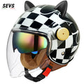🐱 Casque SEVS Cat Rider DOT – Oreilles de chat amovibles | Ride Nuts