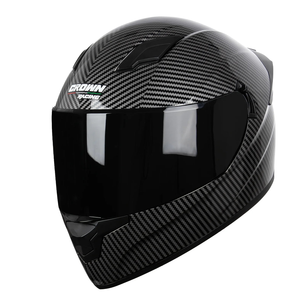 Casque intégral Crown Racing DOT – Black Metallic ⚡ | Ride Nuts