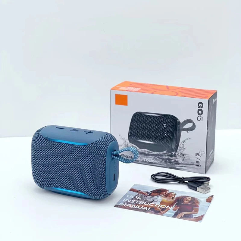 Go5 Portable Bluetooth 5.4 Speakers Hi-Fi Audio IP68 Waterproof Built-in Mic TWS Double-Sided Mesh Speaker for Outdoor Party