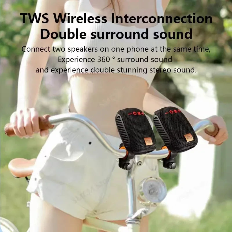 Portable Speaker Wireless Bicycle Speaker with Stable Handlebar Mount Waterproof Bluetooth Speaker for Bike Scooter Traveling