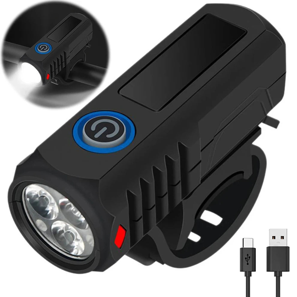 LED Cycling Front Light High Brightness Cycling Safety Front Lamp USB Charging MTB Bike Headlight Bicycle Accessories