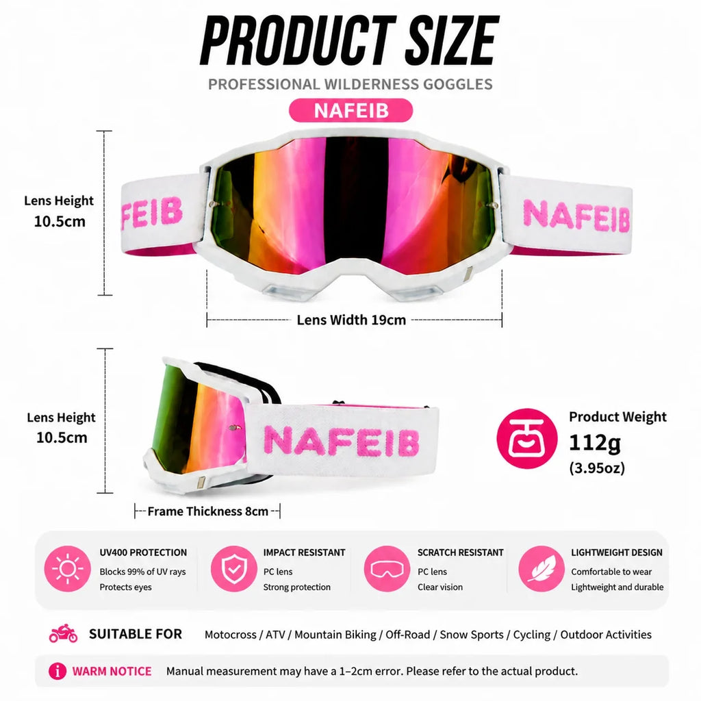 Lunettes MX Wide Vision – Motocross & Off-Road NafeiB