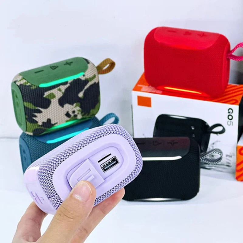 Go5 Portable Bluetooth 5.4 Speakers Hi-Fi Audio IP68 Waterproof Built-in Mic TWS Double-Sided Mesh Speaker for Outdoor Party