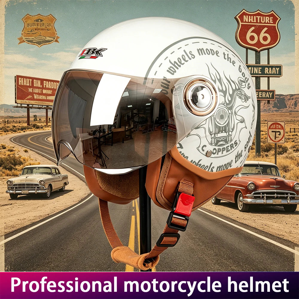 Casque IBK B-110 Retro Route – Half Helmet 🏍️ | Ride Nuts