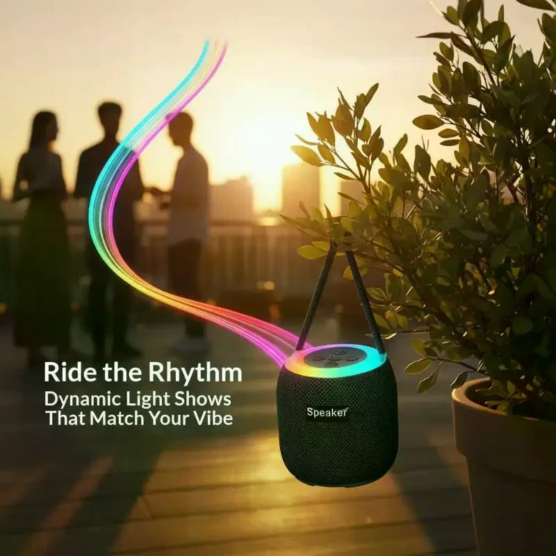 Mini haut-parleur Bluetooth RGB portable avec dragonne