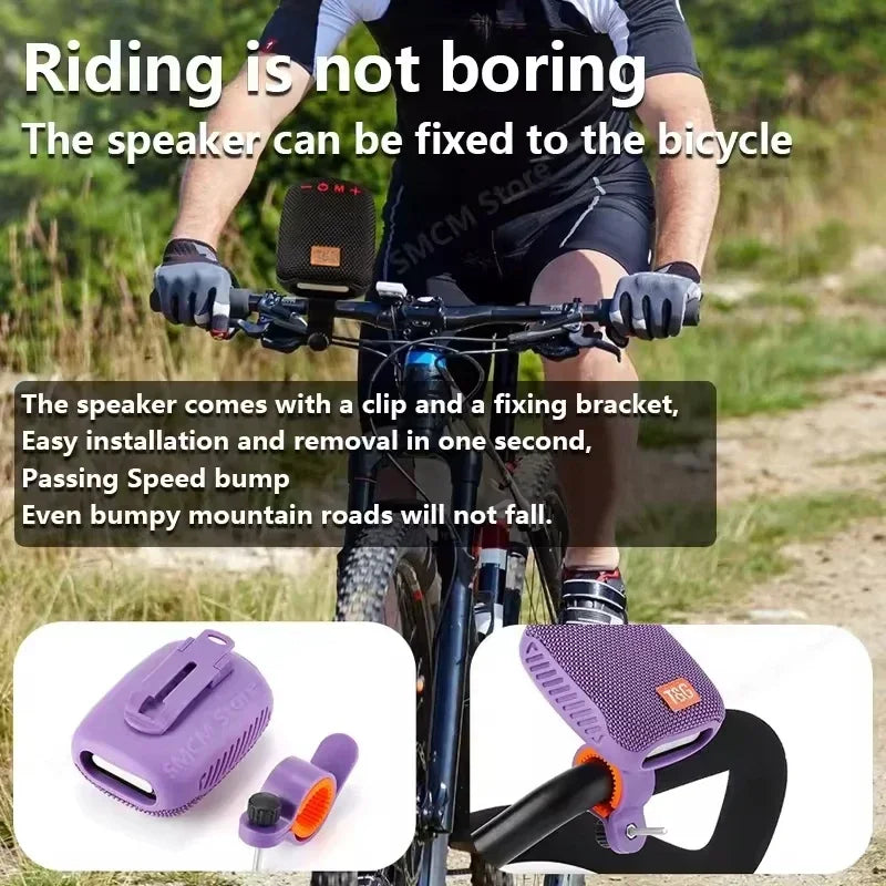 Portable Speaker Wireless Bicycle Speaker with Stable Handlebar Mount Waterproof Bluetooth Speaker for Bike Scooter Traveling