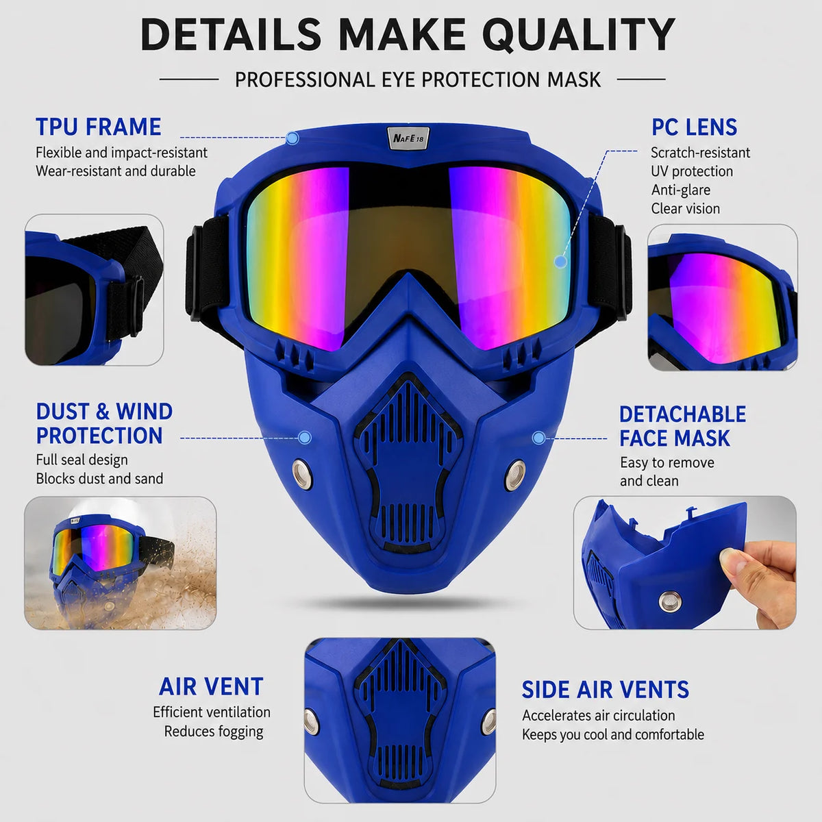 Masque intégral Ride Nuts – Style & protection contre le vent Un look qui ne passe pas inaperçu. ⚡