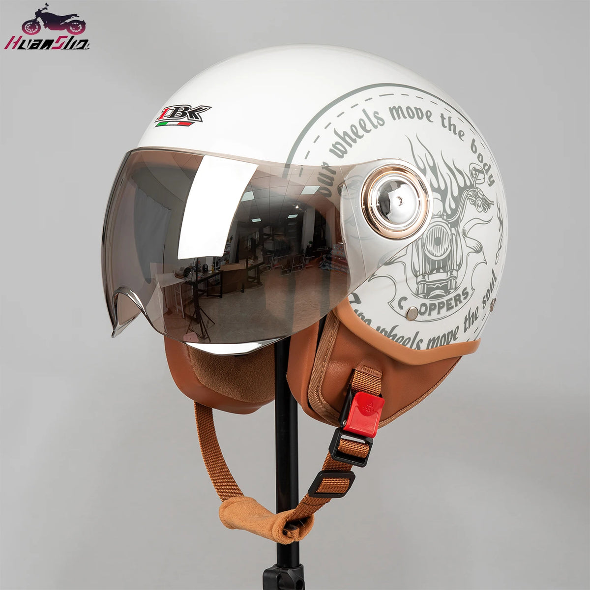 Casque IBK B-110 Retro Route – Half Helmet 🏍️ | Ride Nuts