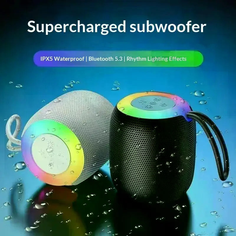 Mini haut-parleur Bluetooth RGB portable avec dragonne