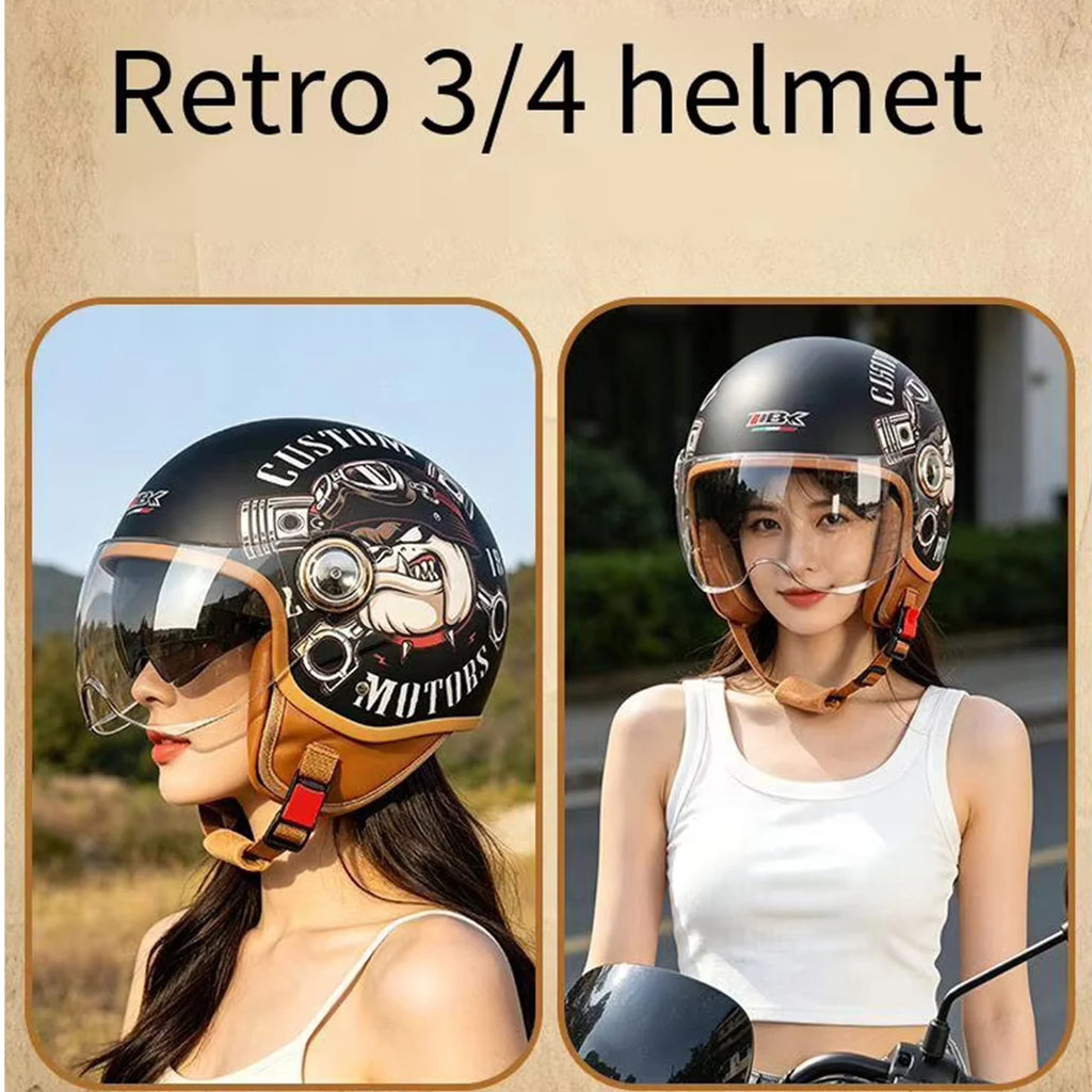Casque IBK B-110 Retro Route – Half Helmet 🏍️ | Ride Nuts