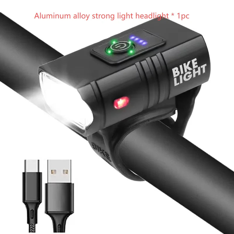 Bicycle Lights, Bike Lights, Cycling Lights, TYPE-C Charging Digital Display, High Brightness, Road Bike Sensing, Night Riding