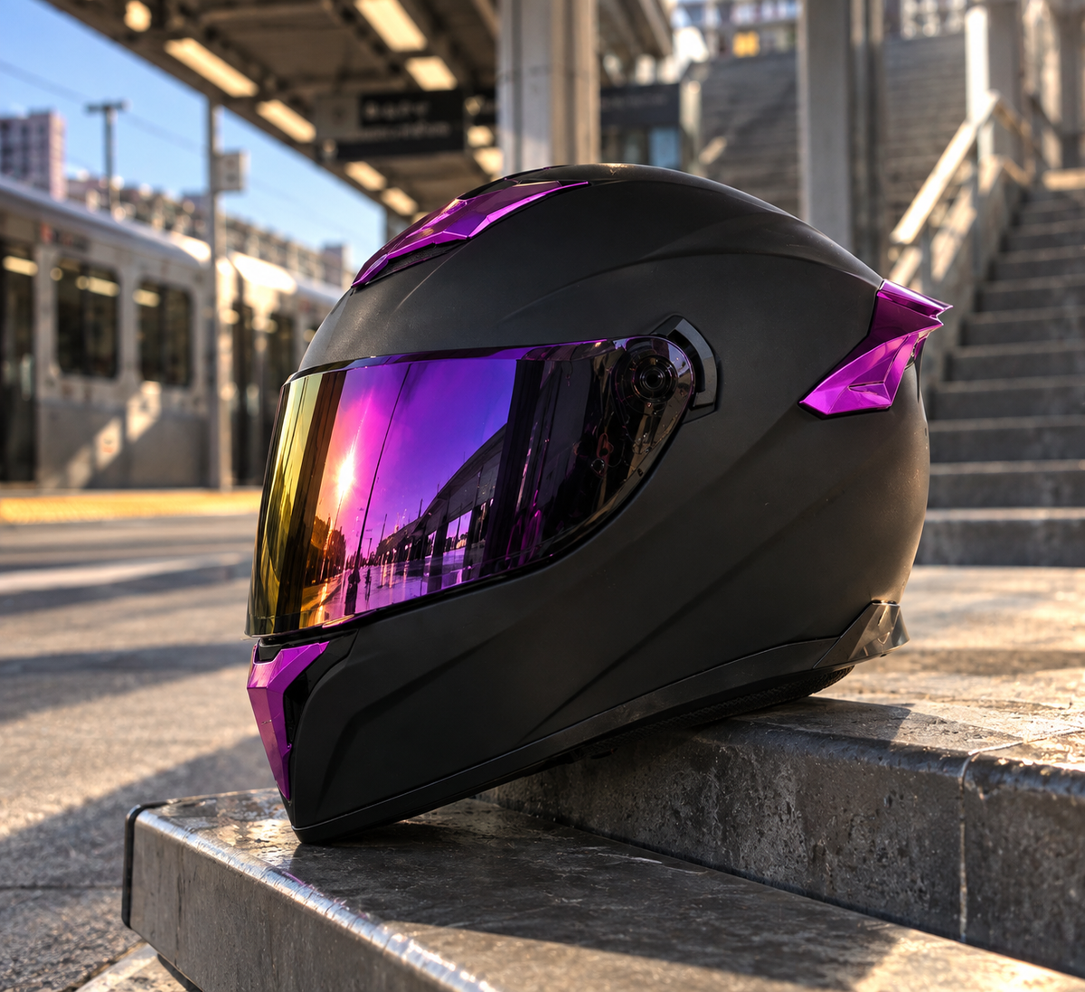 Casque intégral Crown Racing DOT – Black Metallic ⚡ | Ride Nuts