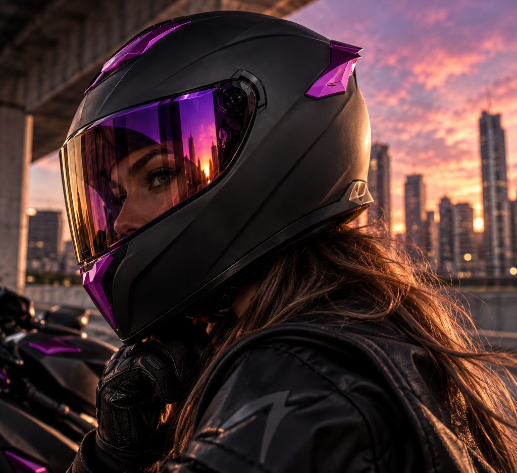 Casque intégral Crown Racing DOT – Black Metallic ⚡ | Ride Nuts