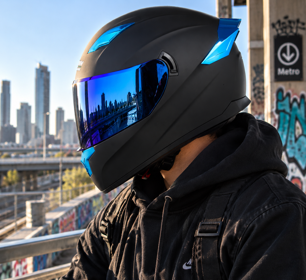Casque intégral Crown Racing DOT – Black Metallic ⚡ | Ride Nuts